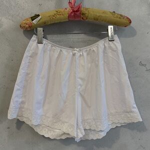 White Lace Trim Sleep Shorts. Size M